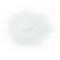 White 2" Self Stick Feather Boa Bow